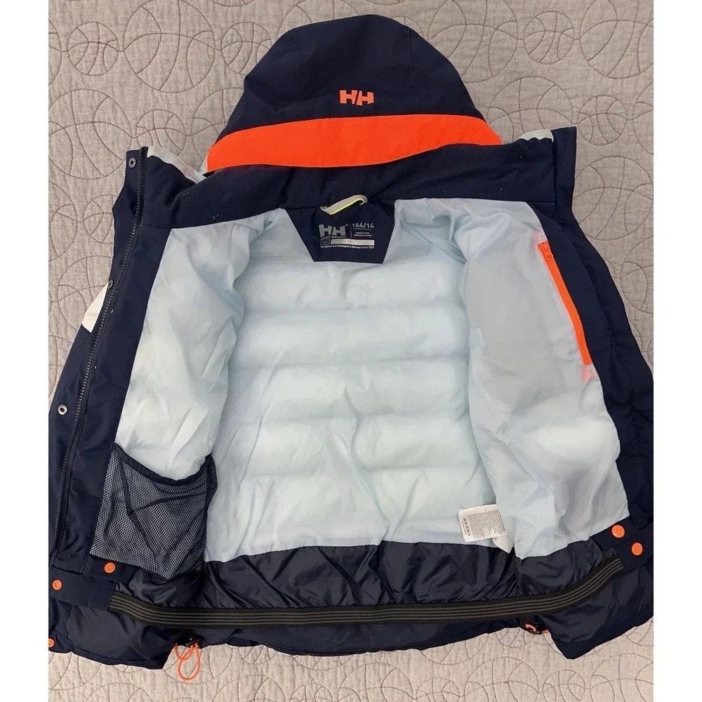 Helly Hansen Jr Diamond Puffer Hooded Ski Coat /‎ Blue White / Size 14 (164)